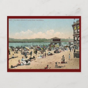Bathing Beach, Santa Cruz CA Vintage Postcard