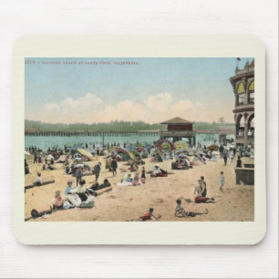 Bathing Beach, Santa Cruz CA Vintage Style  Mouse Mat