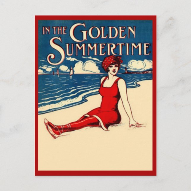 Bathing Beauty in Red Postcard (Front)