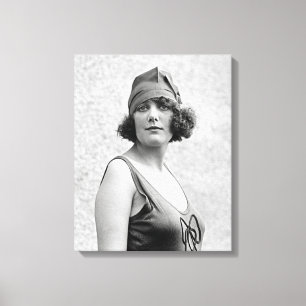 Bathing Beauty Portrait, 1922 Canvas Print
