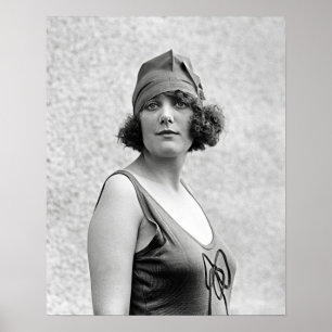 Bathing Beauty Portrait, 1922. Vintage Photo Poster