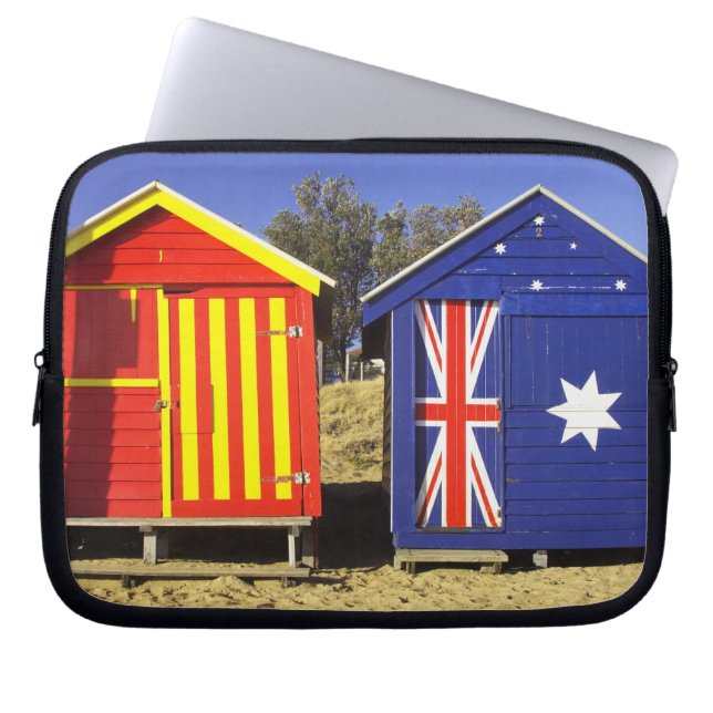 Bathing Boxes, Middle Brighton Beach, Port 2 Laptop Sleeve (Front)