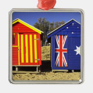 Bathing Boxes, Middle Brighton Beach, Port 2 Metal Tree Decoration