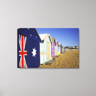 Bathing Boxes, Middle Brighton Beach, Port Canvas Print