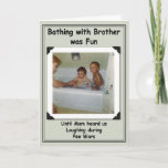 Bathing Brothers Birthday Card<br><div class="desc">Funny birthday card for sibling</div>