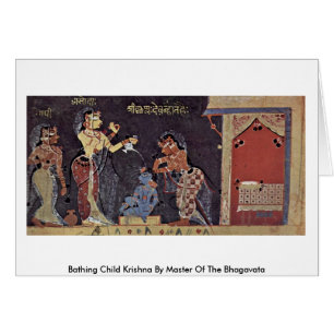 Bathing Child Krishna By Master Of The Bhagavata
