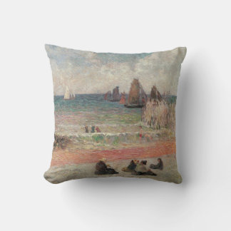 Bathing Dieppe by Paul Gauguin, Vintage Fine Art Cushion