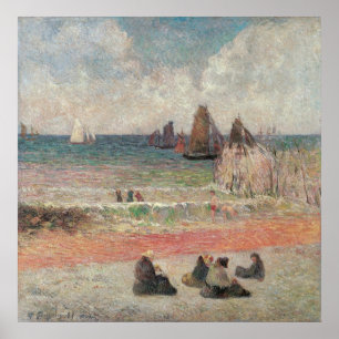 Bathing Dieppe by Paul Gauguin, Vintage Fine Art Poster