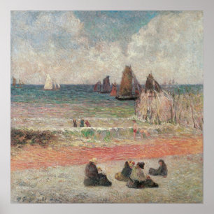 Bathing Dieppe by Paul Gauguin, Vintage Fine Art Poster