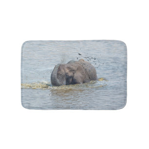 Bathing elephant bath mat