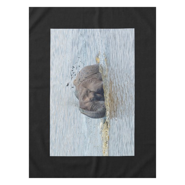 Bathing elephant tablecloth (Front)