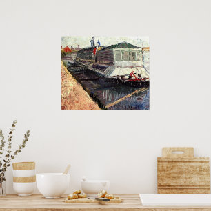 Bathing Float on the Seine at Asniers, Poster