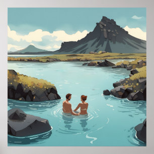 Bathing in Iceland’s Blue Lagoon Print