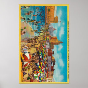 Bathing in the Lagoon, Long Beach Poster