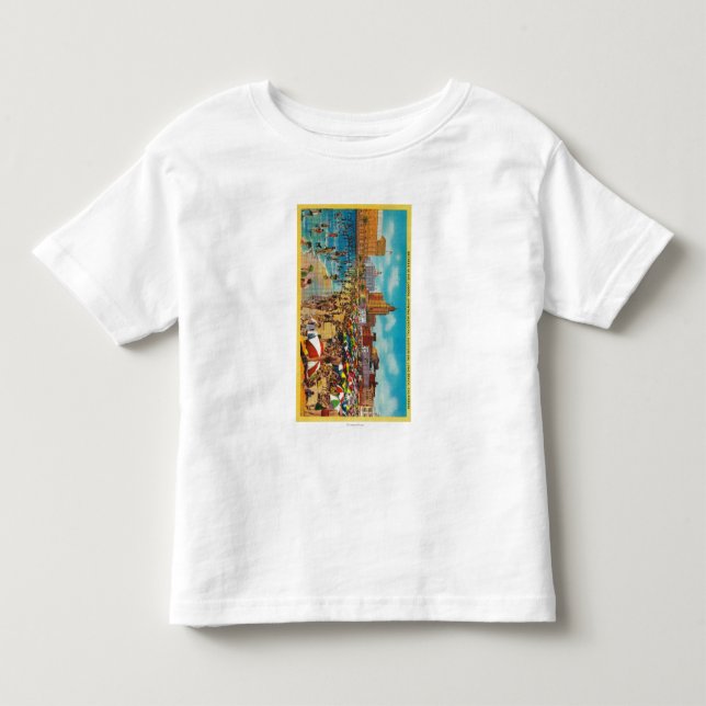 Bathing in the Lagoon, Long Beach Toddler T-Shirt (Front)