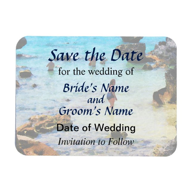 Bathing in the Ocean St. George Save the Date Magnet (Horizontal)