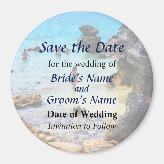 Bathing in the Ocean St. George Save the Date Magnet (Front)