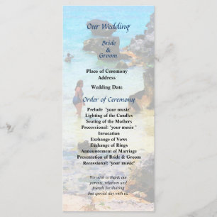 Bathing in the Ocean St. George Wedding Program Programme