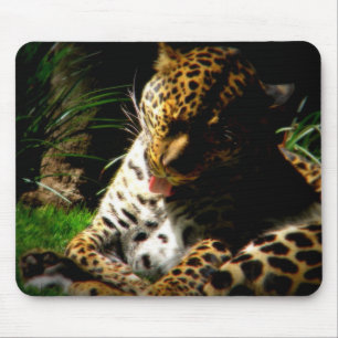 Bathing Leopard Mouse Mat