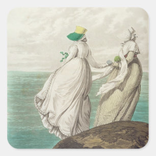 Bathing Place, from 'Gallery of Fashion', 1797 (co Square Sticker