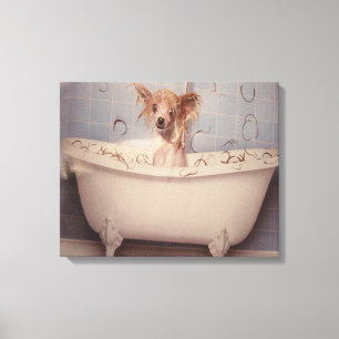 BATHING PUPPY CANVAS PRINT