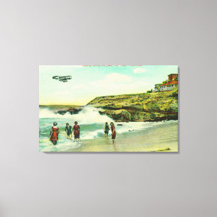 Bathing Scene at La Jolla BeachSan Diego, CA Canvas Print