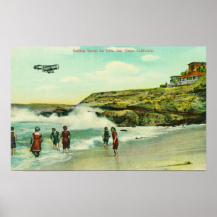 Bathing Scene at La Jolla BeachSan Diego, CA Poster