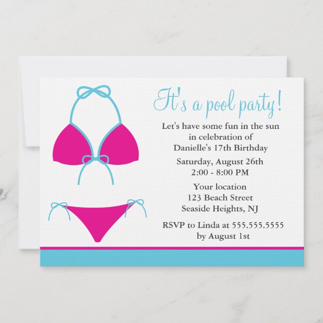 Bathing Suit Party Invitations (Front)