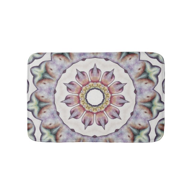 Bathmat, Abstract Kaleidoscope Image Bath Mat (Front)