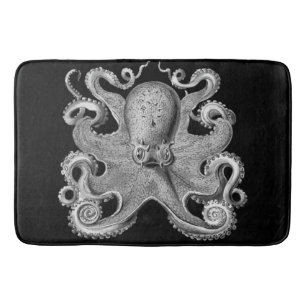 Bathmat black gray Octopus