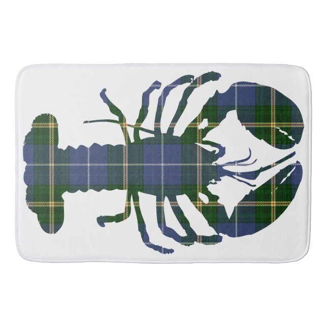 Bathmat   blue Nova Scotia Tartan lobster (Front)