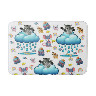 Bathmat Cat Dog Mouse Rainbow Cheese Fish