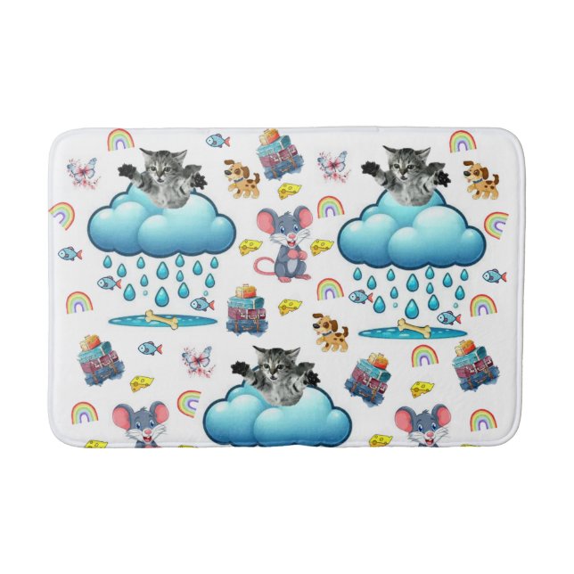 Bathmat Cat Dog Mouse Rainbow Cheese Fish (Front)