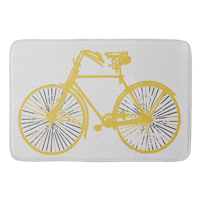Bathmat Cool gold yellow bicycle (Front)