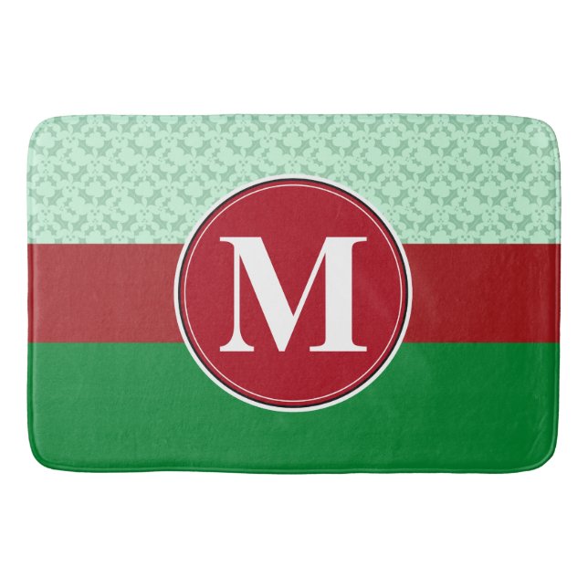 Bathmat, Custom Monogram Template Bath Mat (Front)
