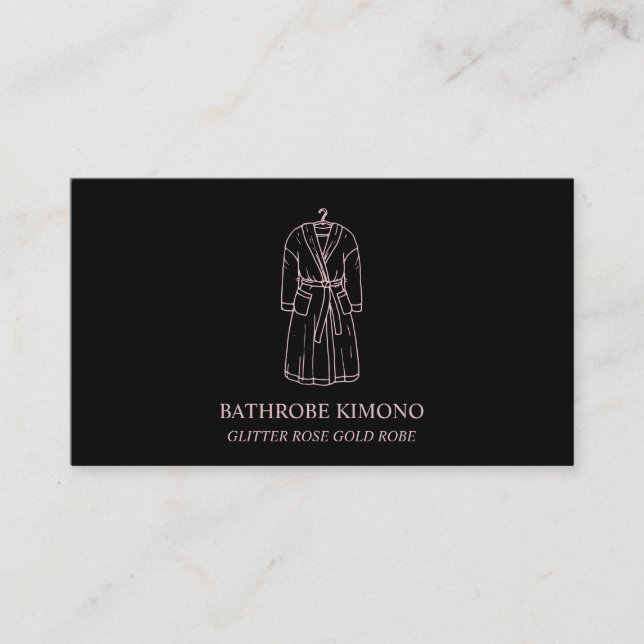 Bathrobe Rose Gold Business Card (Front)