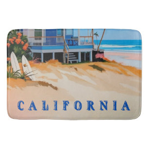 Bathroom beach theme bath mat