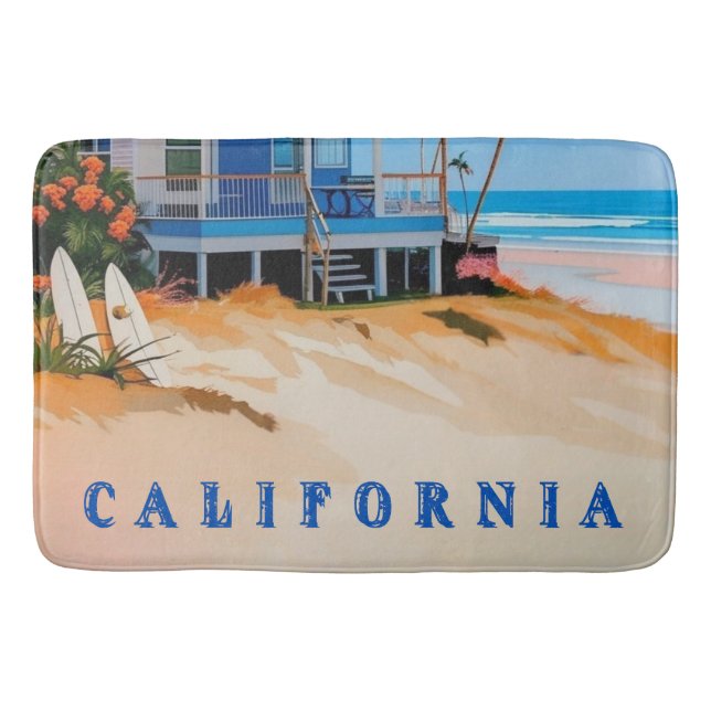Bathroom beach theme  bath mat (Front)