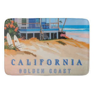 Bathroom beach theme bath mat