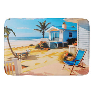 Bathroom beach theme bath mat