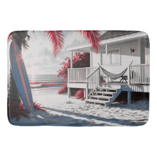 Bathroom beach theme bath mat