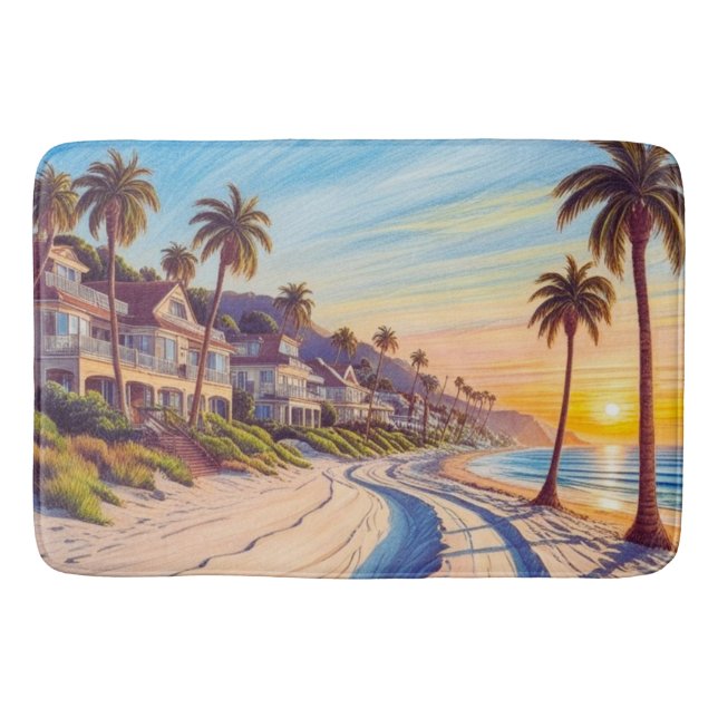 Bathroom beach theme  bath mat (Front)