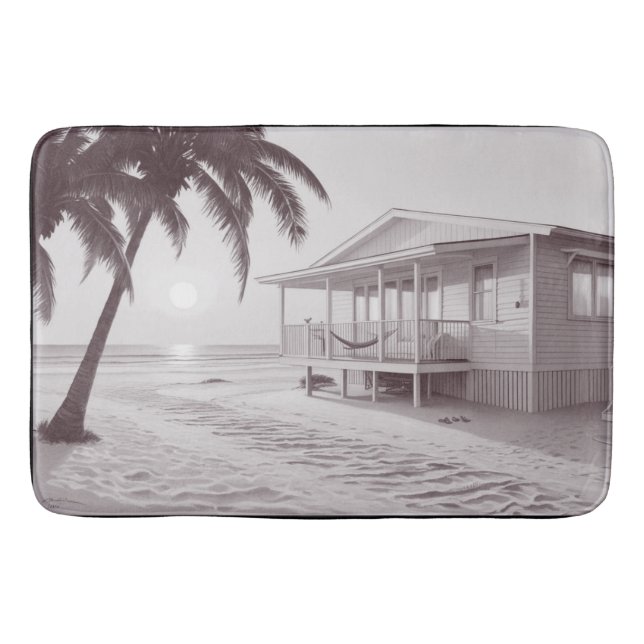 Bathroom beach theme  bath mat (Front)