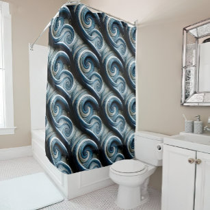 Bathroom Blue Tones - stylish and Contemprary Shower Curtain