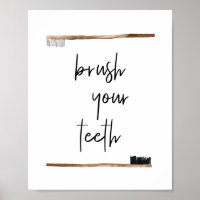 Bathroom Brush Your Teeth Watercolor Zero Waste