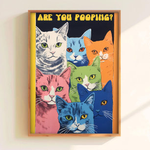 Bathroom Cat Print Funny Toilet Art Prints for Cat