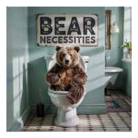 Bathroom decor funny wall art toilet print