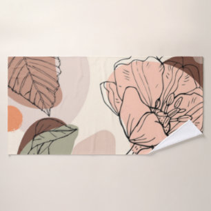 BATHROOM DECOR, NEUTRAL EARTH-TONE  TOWEL SET, 