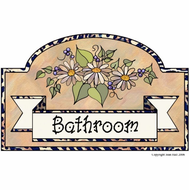 "Bathroom" - Decorative Sign Photo Sculpture Decoration (Front)
