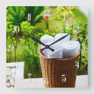 Bathroom details square wall clock